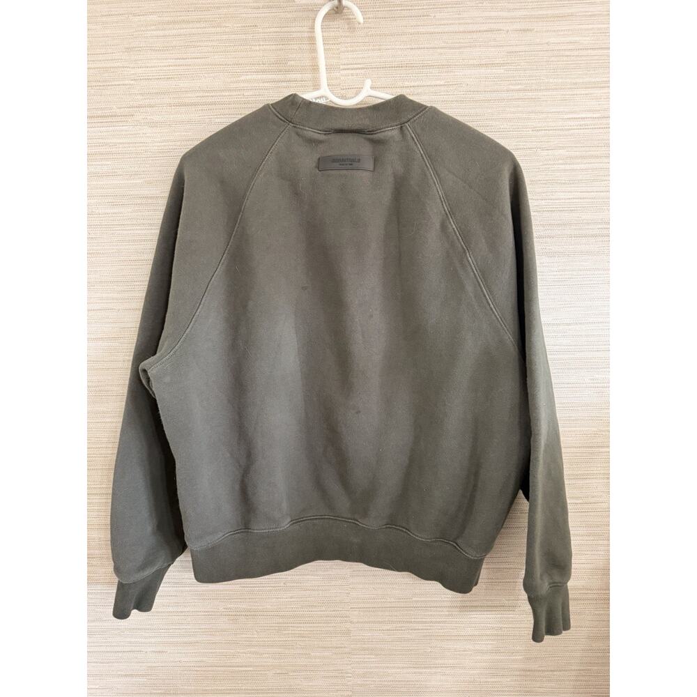 Essentials Dark Brown Pullover Sweatshirt Logo Crew Neck Long Sleeve XS - Picture 4 of 7